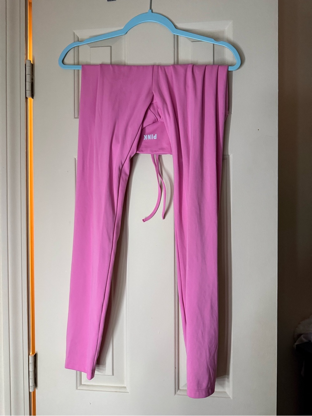 PINK Victoria's Secret Bubblegum Pink Drawstring Waist Leggings